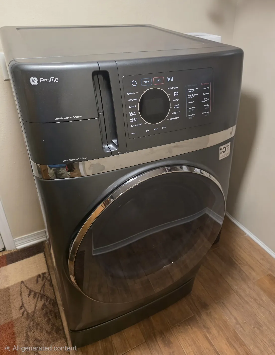 GE Profile all-in-one washer dryer shown from the front