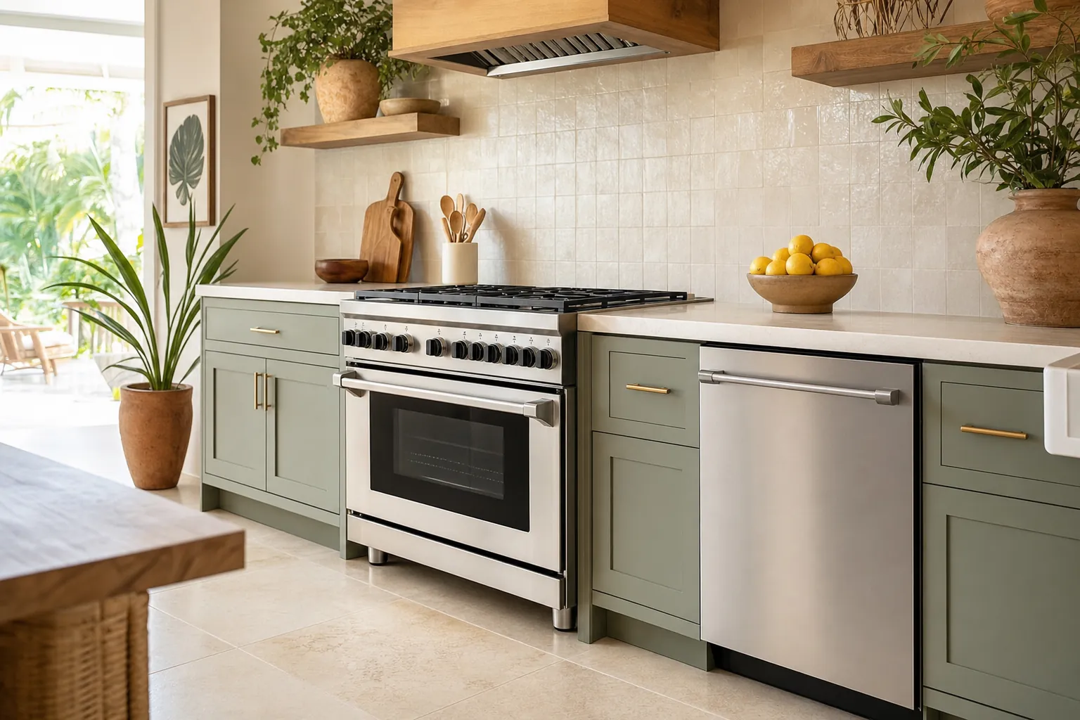 Kitchen with range and dishwasher