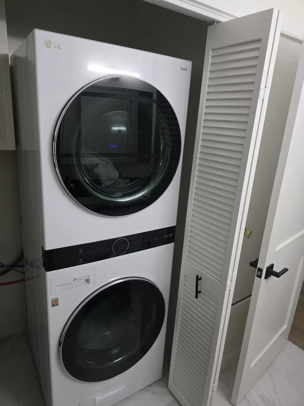 Laundry tower in a home utility room