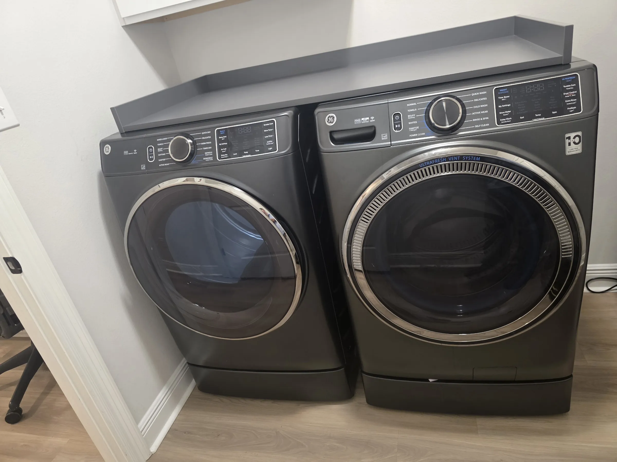 Washer and dryer pair in a customer’s laundry room