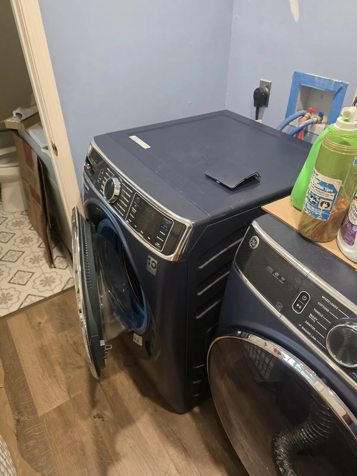 Laundry appliances in a customer’s home