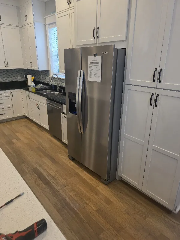 Built-in refrigerator in a customer’s kitchen