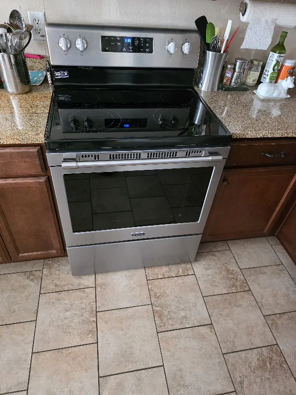 Stainless range in a customer’s kitchen