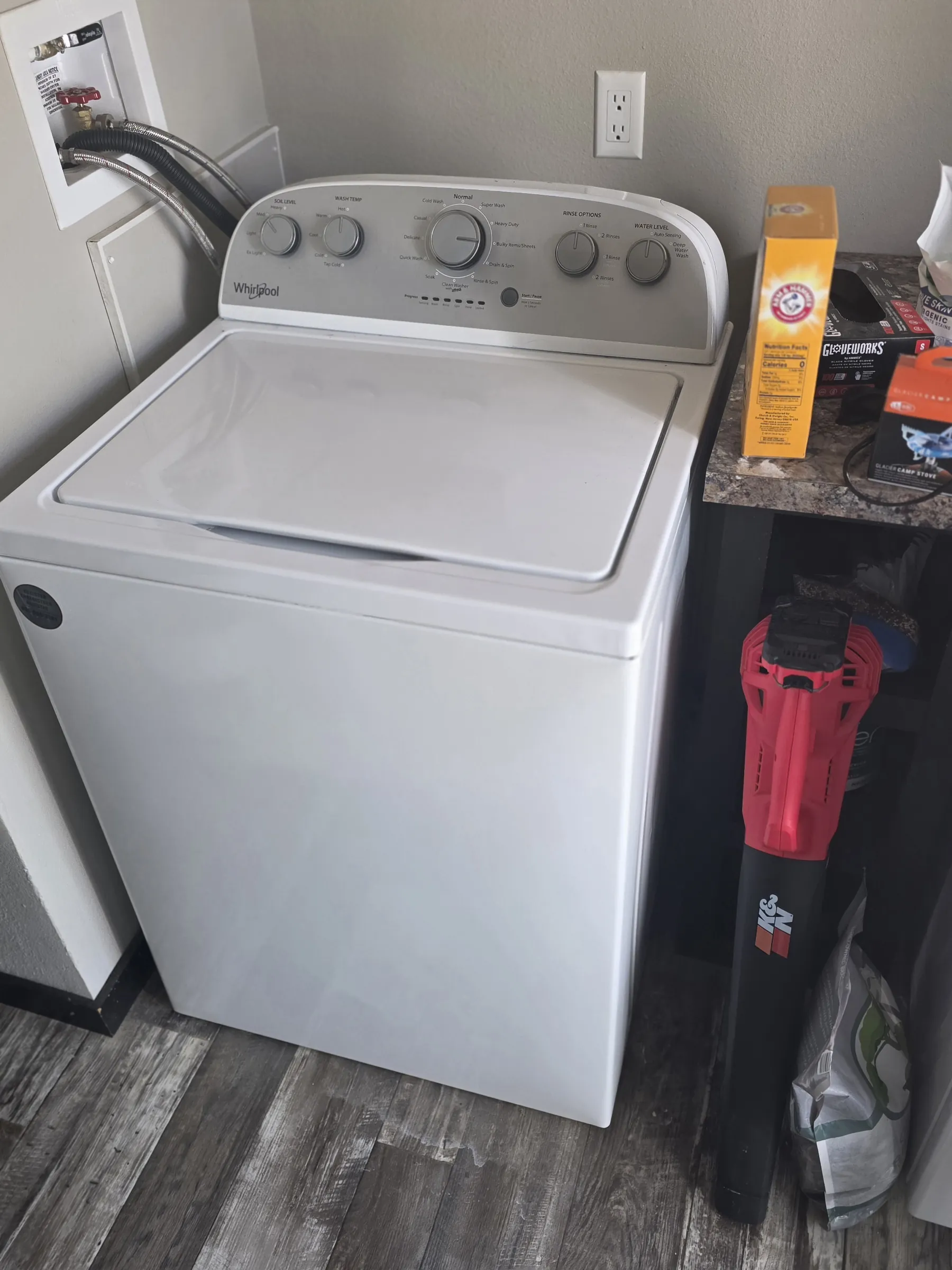 Washer in a customer’s laundry area