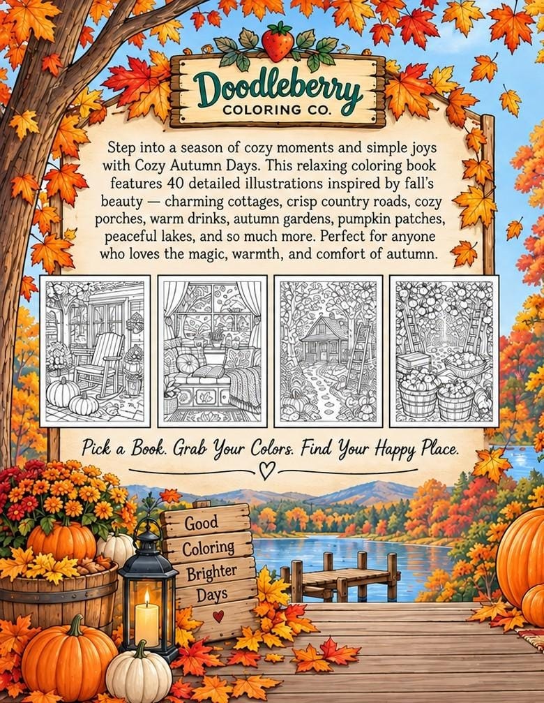 Cozy Autumn Days back cover