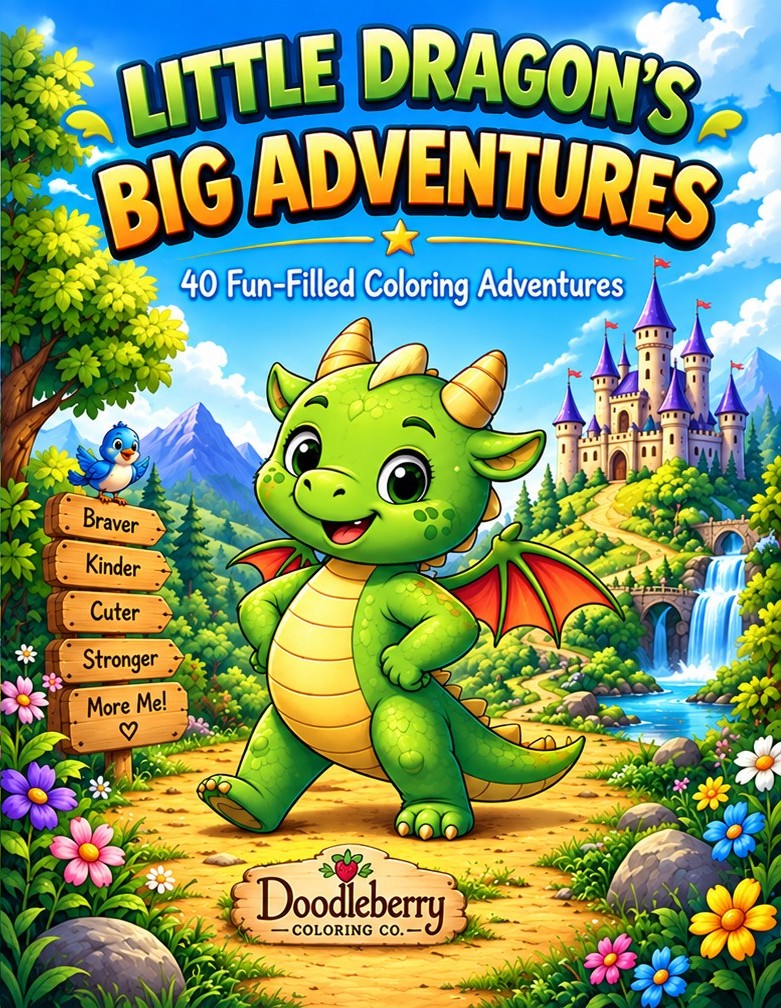 Little Dragon’s Big Adventures coloring book cover