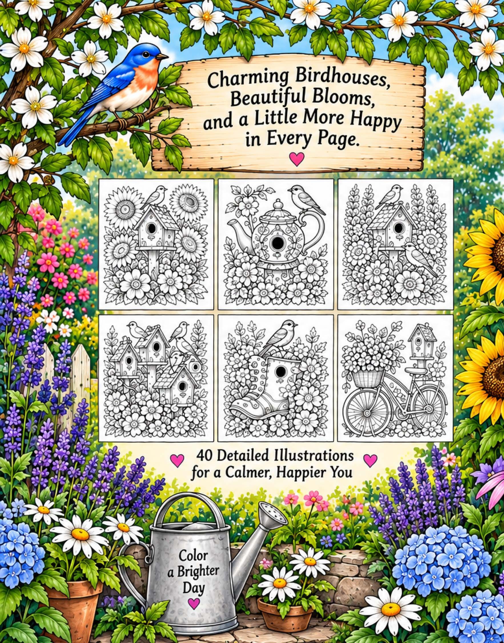 Birdhouses & Blooms back cover