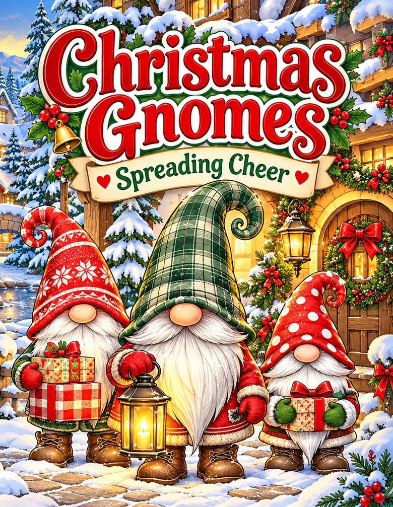 Christmas Gnomes Spreading Cheer front cover
