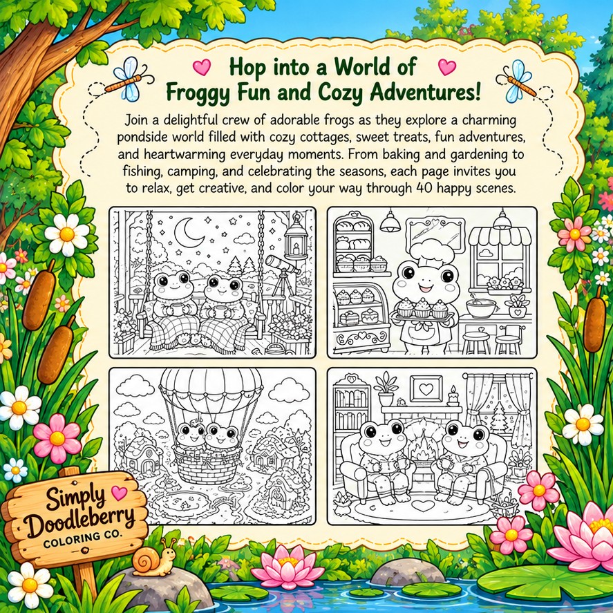 Simply Doodleberry Froggy Little Adventures back cover