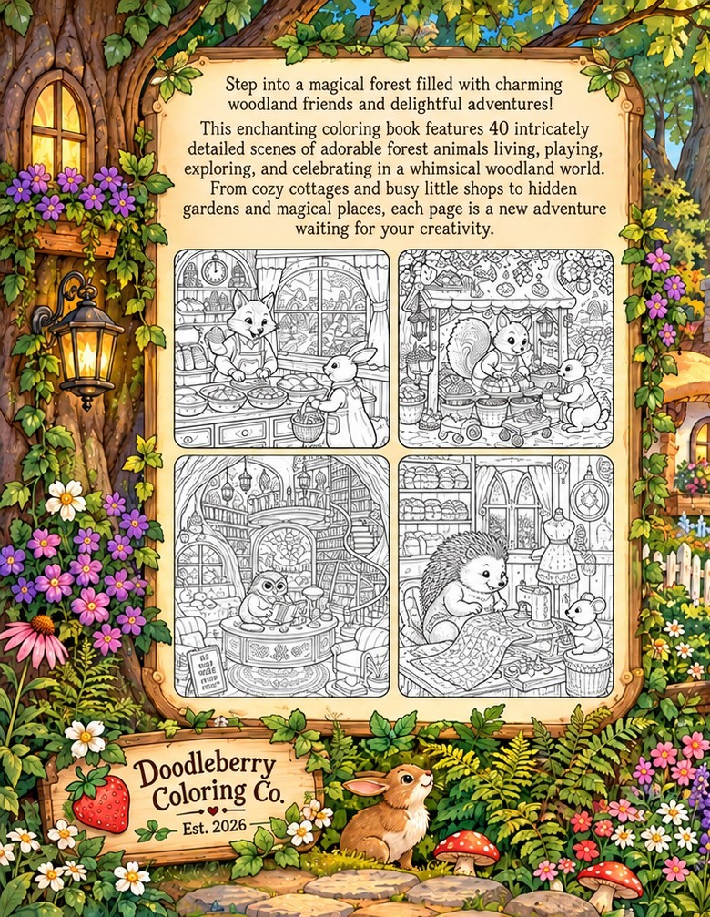 Whimsical Woodland Friends back cover