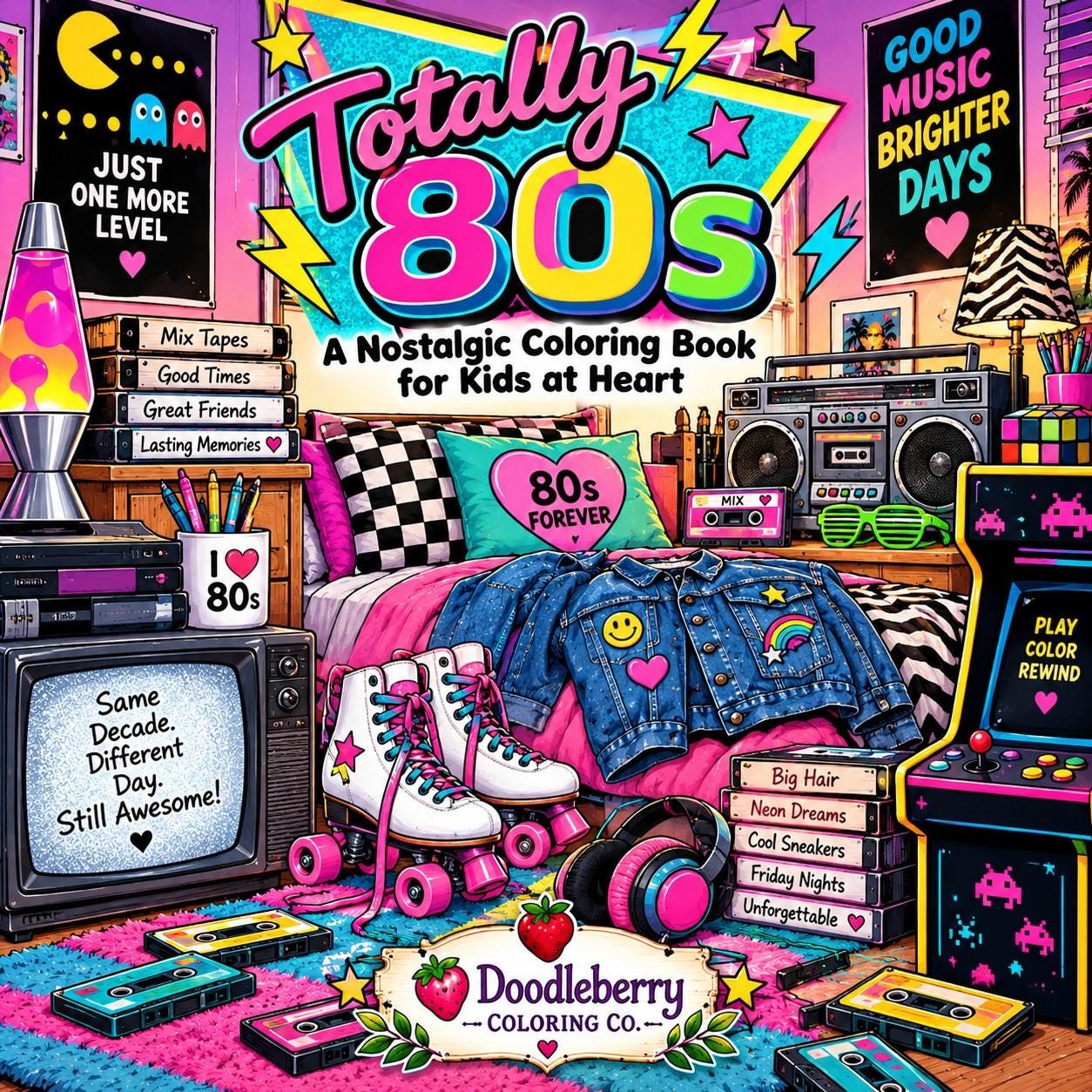 Growing Up in the 80s coloring book cover