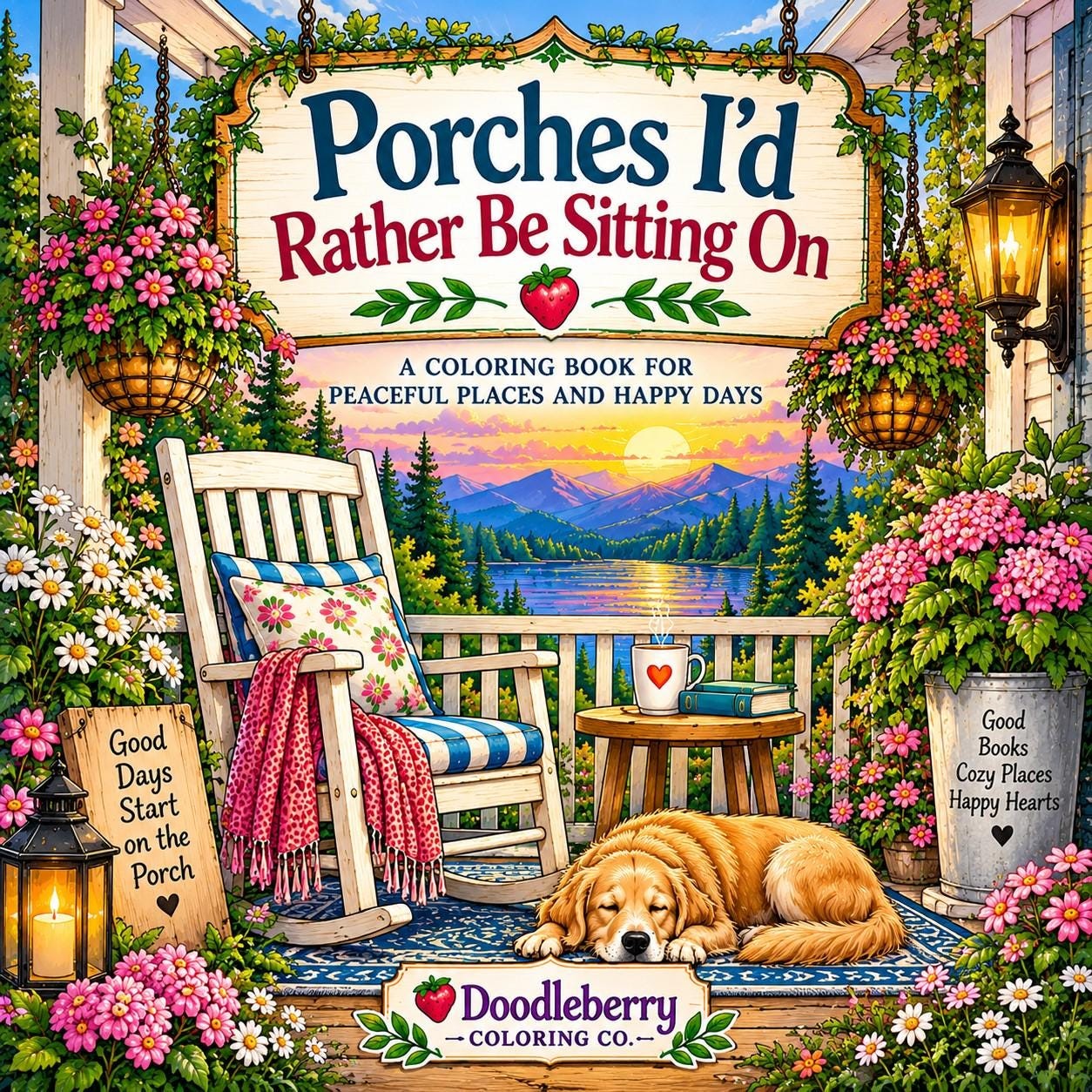 Porches I’d Rather Be Sitting On coloring book cover