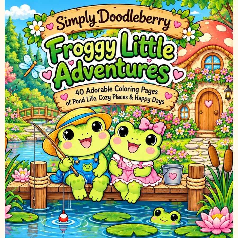 Simply Doodleberry Froggy Little Adventures coloring book cover