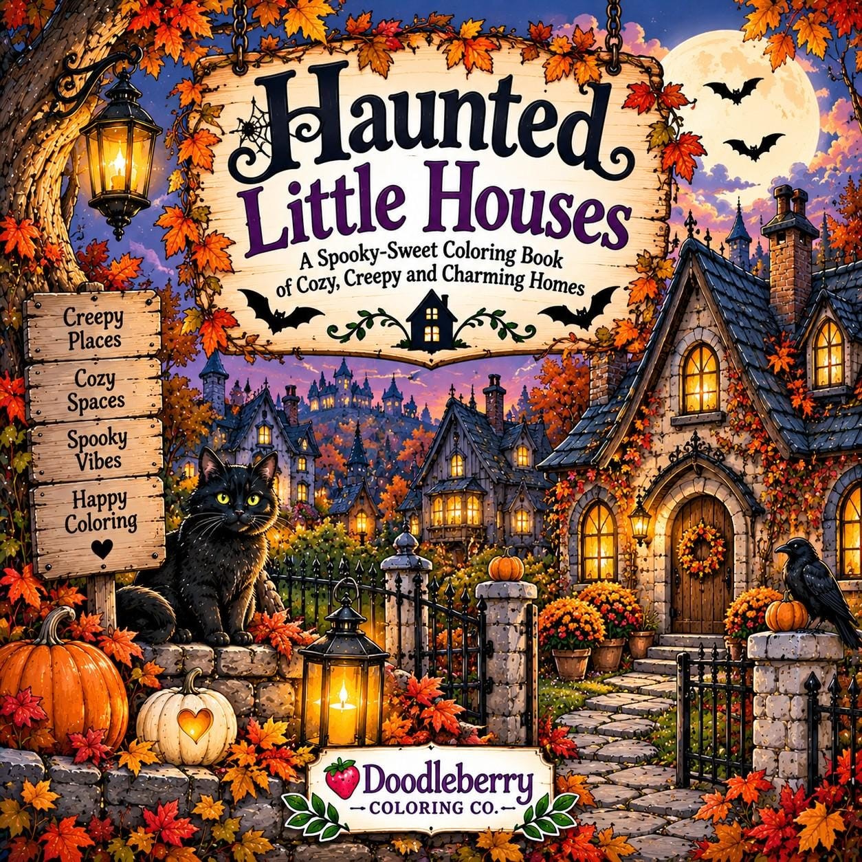 Haunted Little Houses coloring book cover