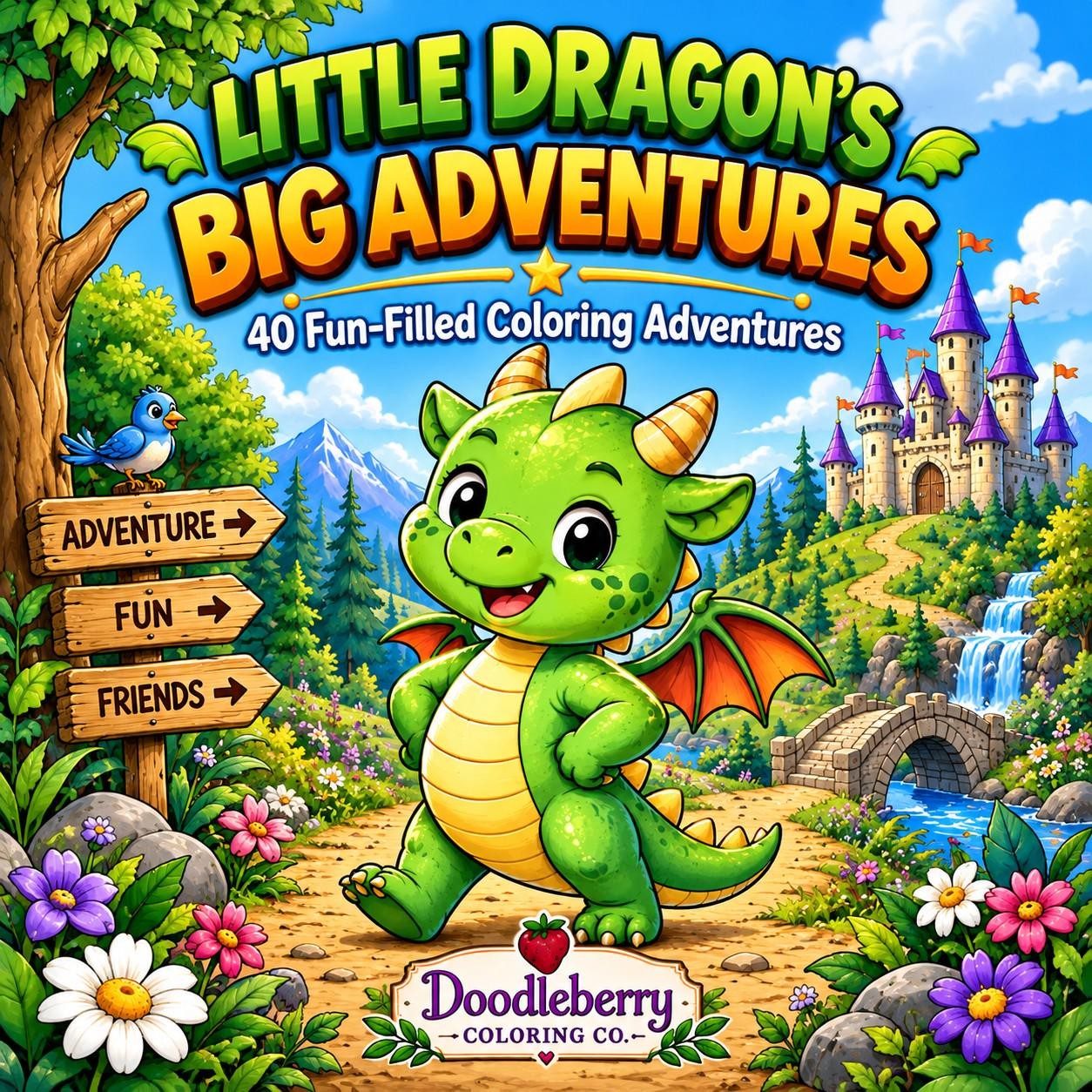 Little Dragon’s Big Adventures coloring book cover