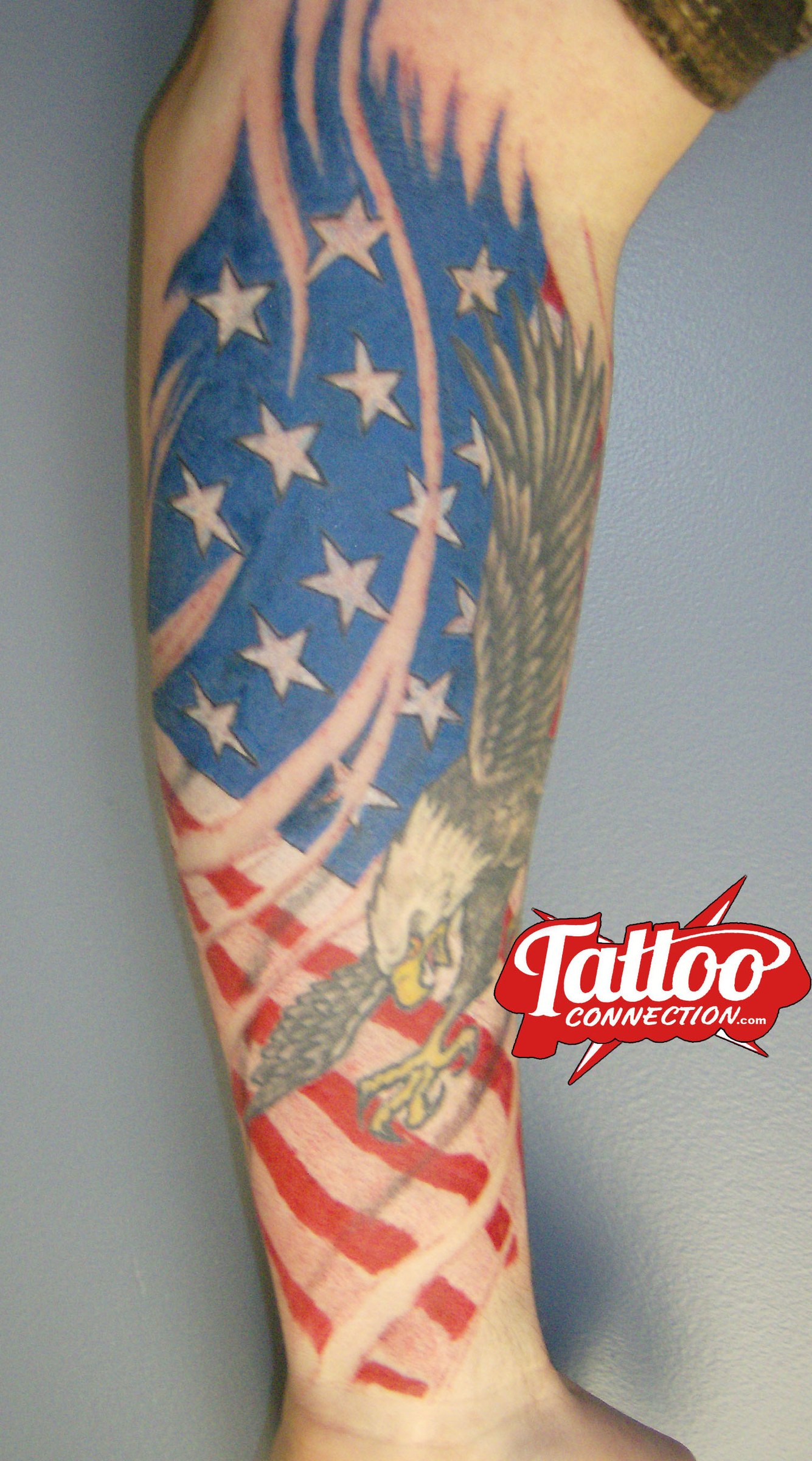American traditional bald eagle tattoo by Joe Kennedy