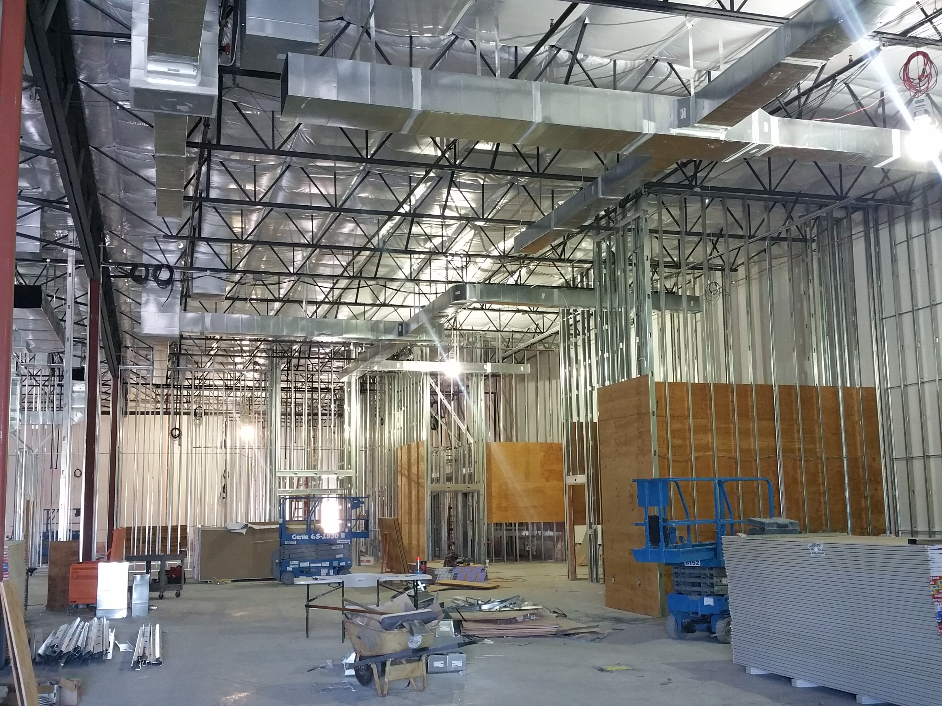 Interior commercial construction in progress