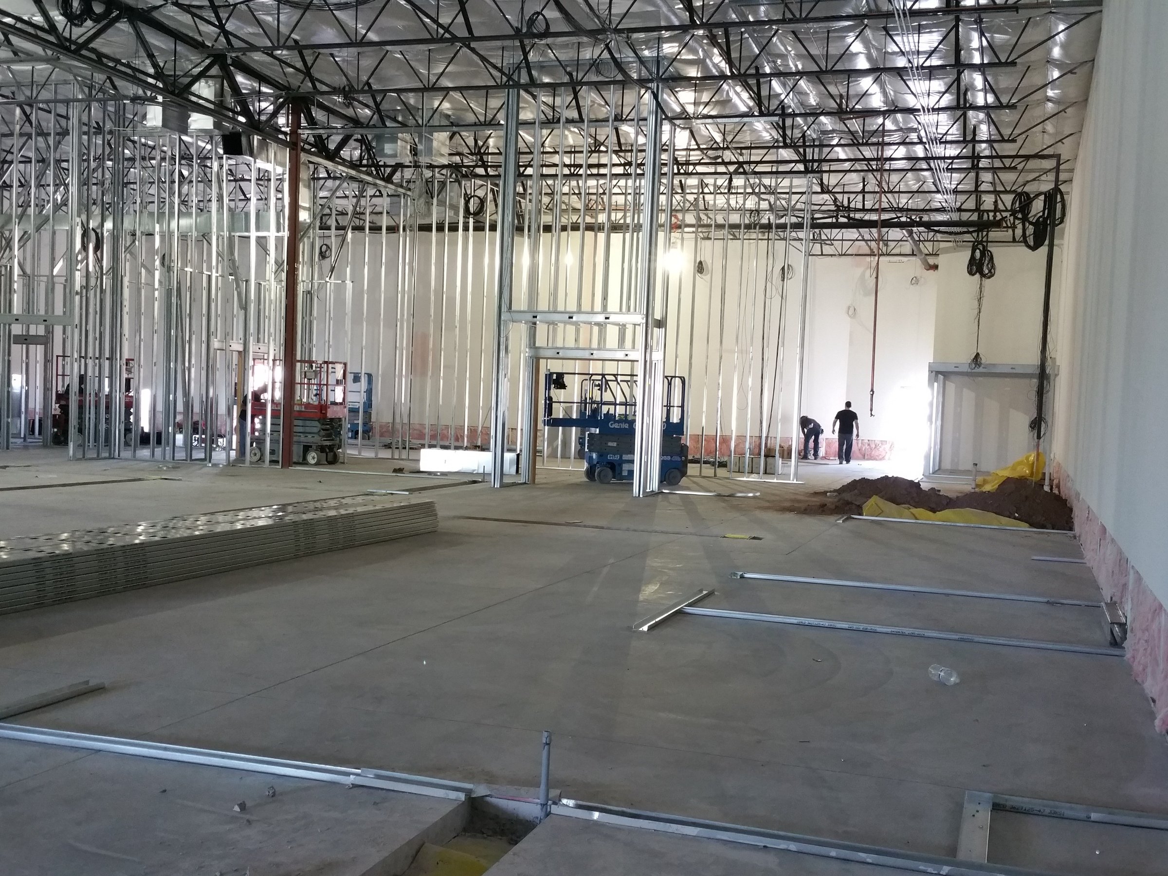 Guitar Center Tempe interior under construction
