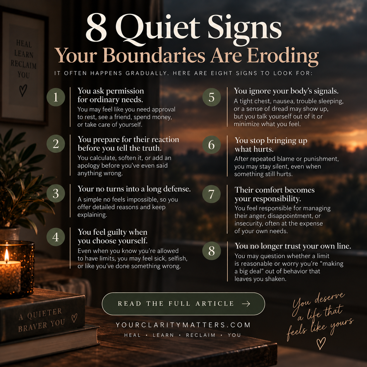 Quick reference with eight quiet signs boundaries are eroding