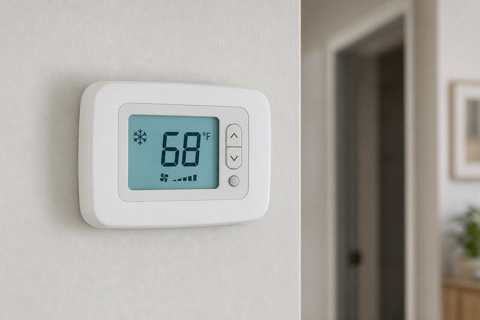 Wall thermostat set to cooling mode