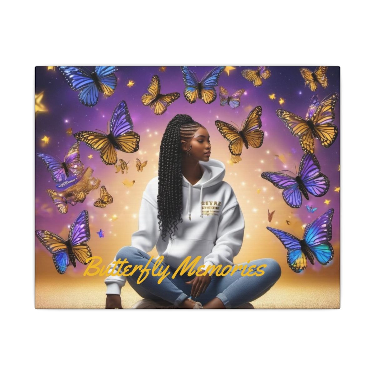 Starr Butterfly Braided Up Matte Canvas, Stretched, 0.75"