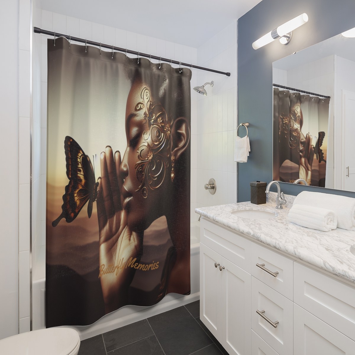 Whispering in the Shower Memories Shower Curtains