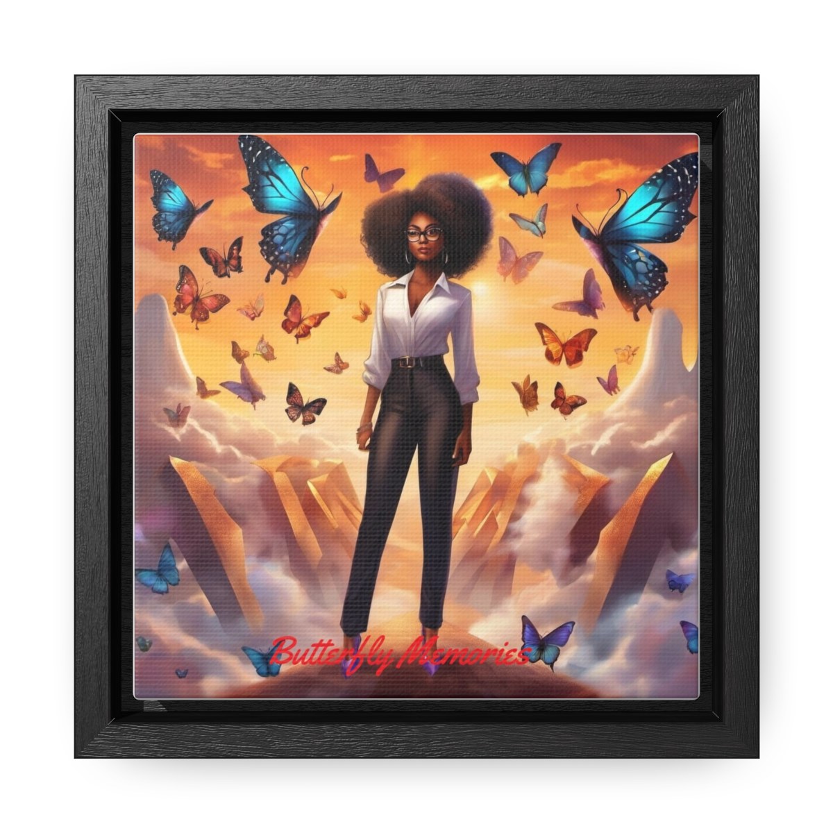 Business Black Girl Memories Gallery Canvas Wraps, Square Frame