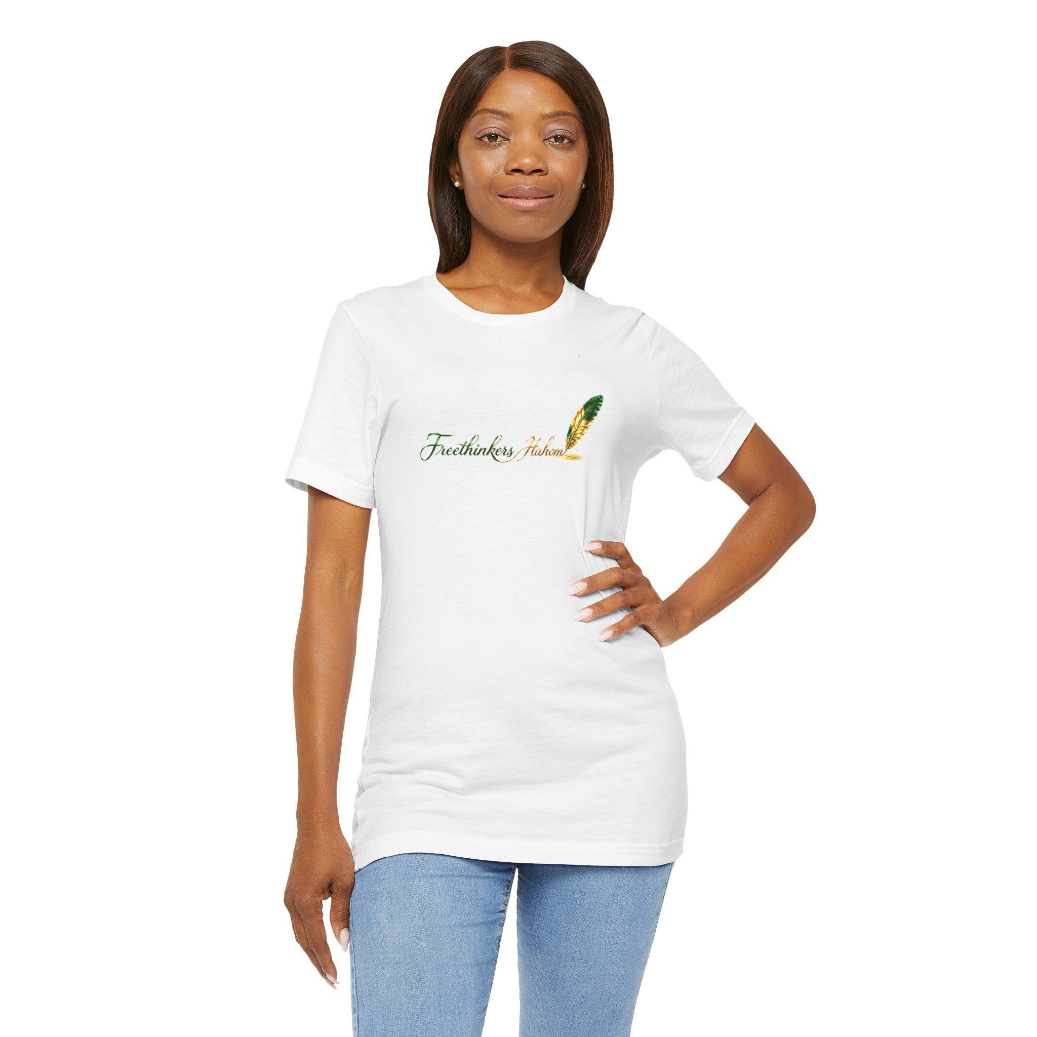 Freethinkers Feather Script Tee | Quill Calligraphy Graphic