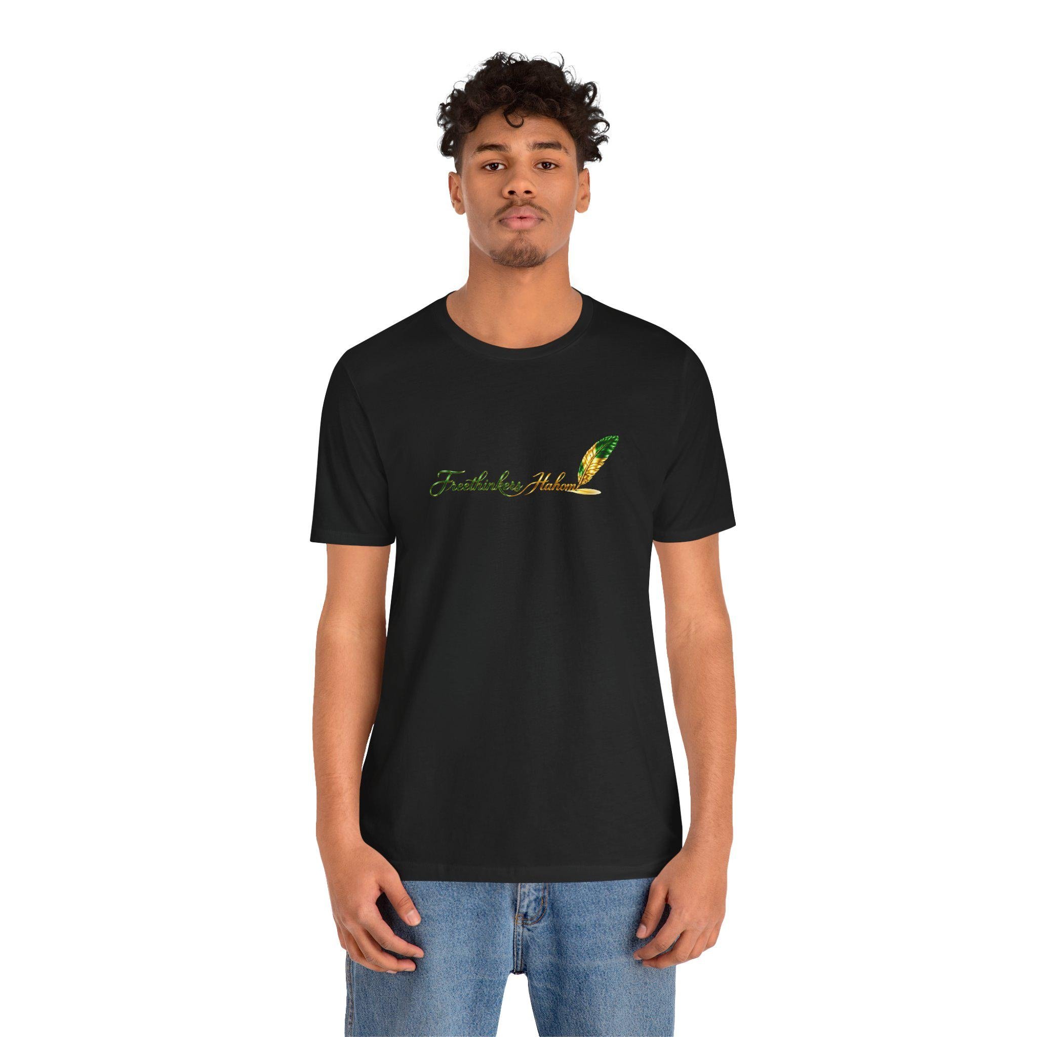Freethinkers Feather Script Tee | Quill Calligraphy Graphic, view 15