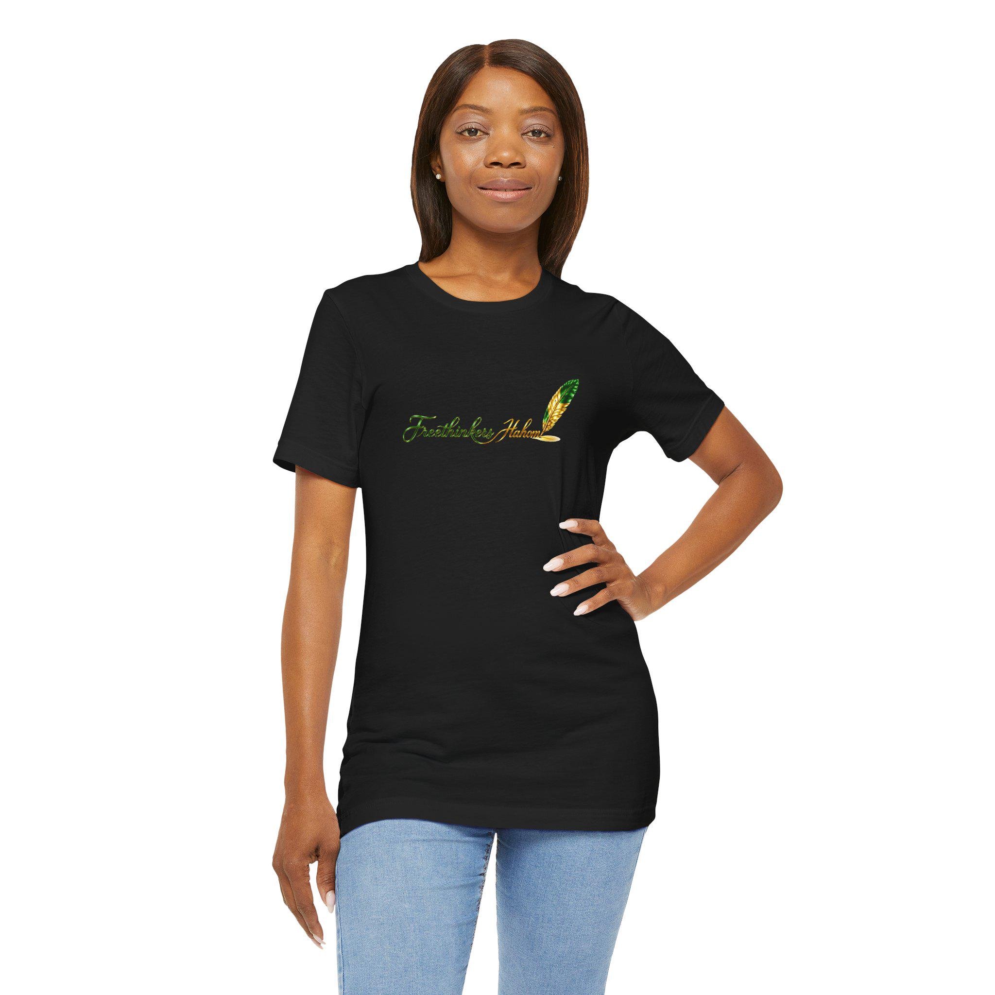 Freethinkers Feather Script Tee | Quill Calligraphy Graphic, view 17