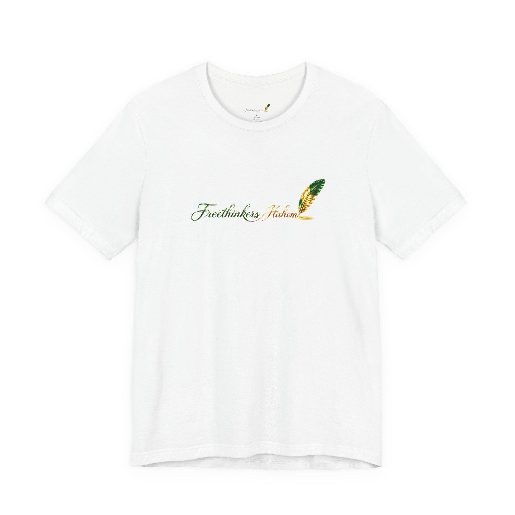 Freethinkers Feather Script Tee | Quill Calligraphy Graphic, view 2