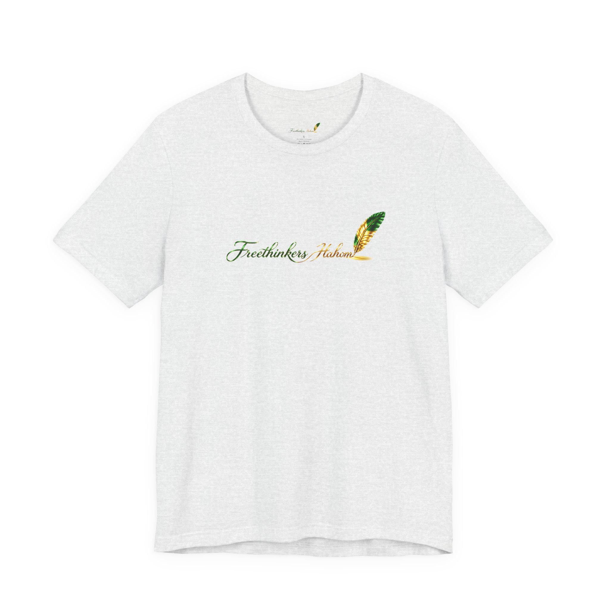 Freethinkers Feather Script Tee | Quill Calligraphy Graphic, view 4