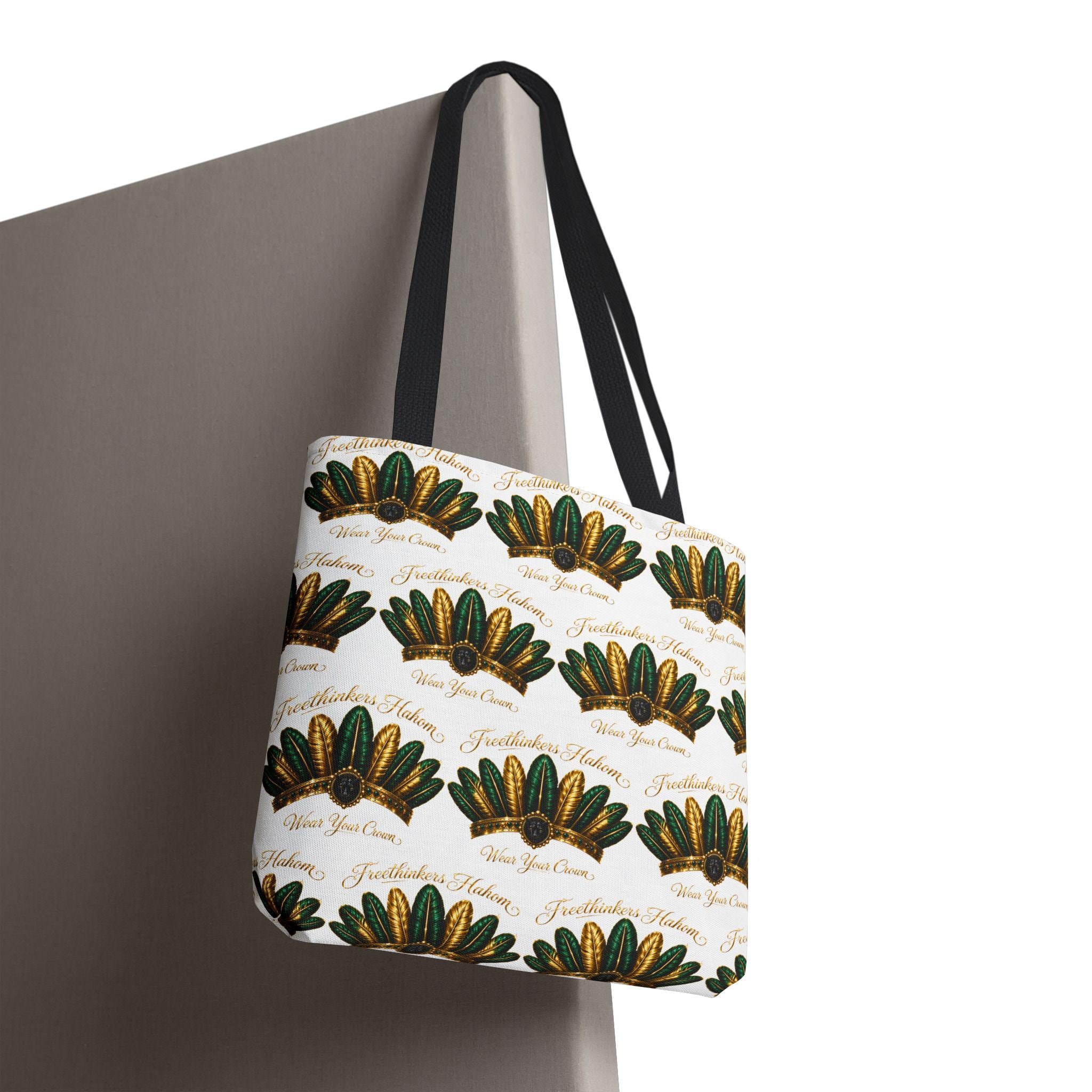 Freethinkers Feather Crown Initials Tote Bag All Over Print, view 3