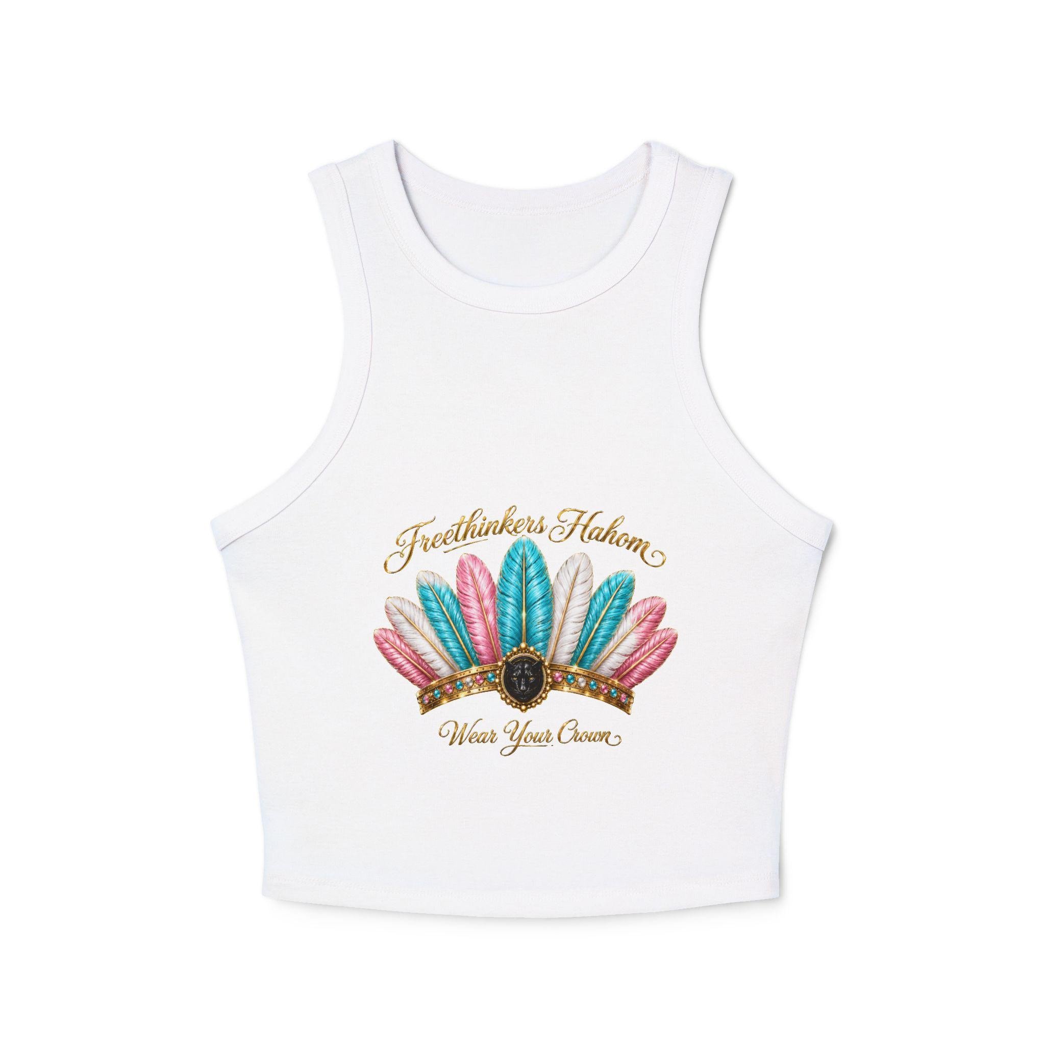 Cotton Candy Feathered Crown Halo Racer Tank