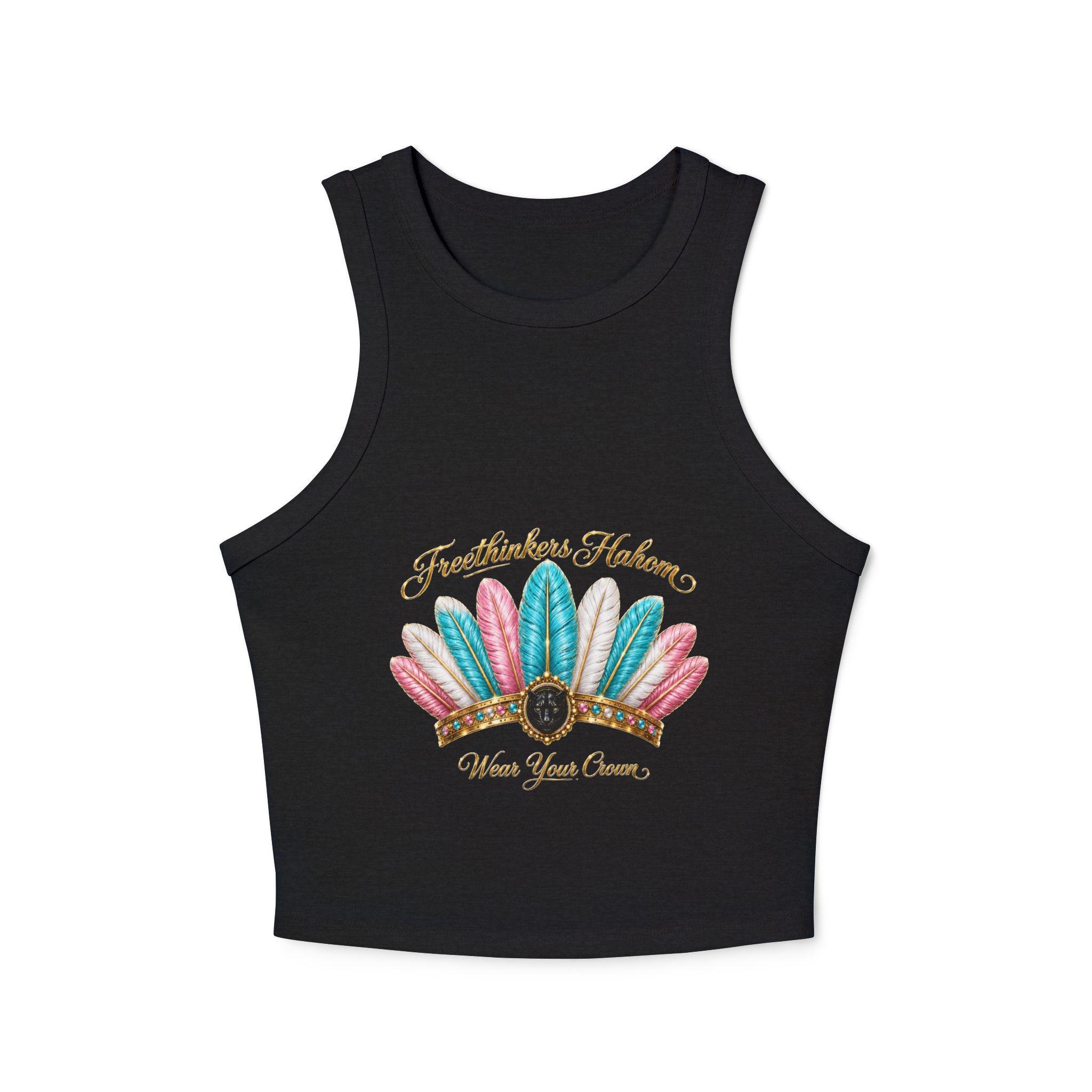 Cotton Candy Feathered Crown Halo Racer Tank, view 2