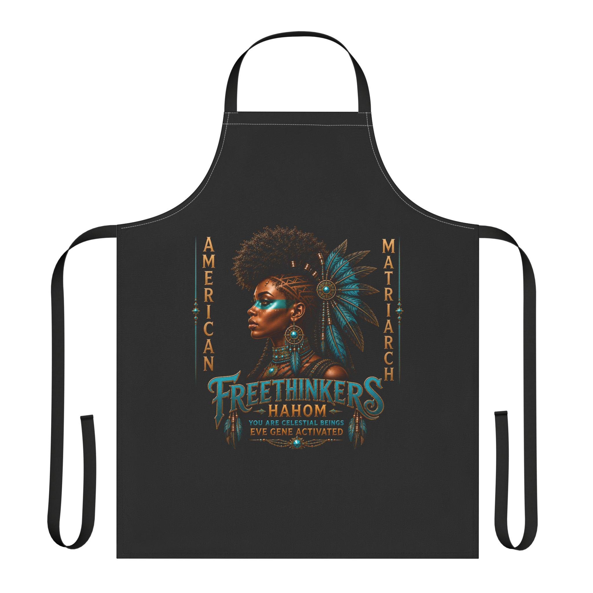 Freethinkers Native Woman Portrait Apron | American Matriarch Cooking Apron, view 2