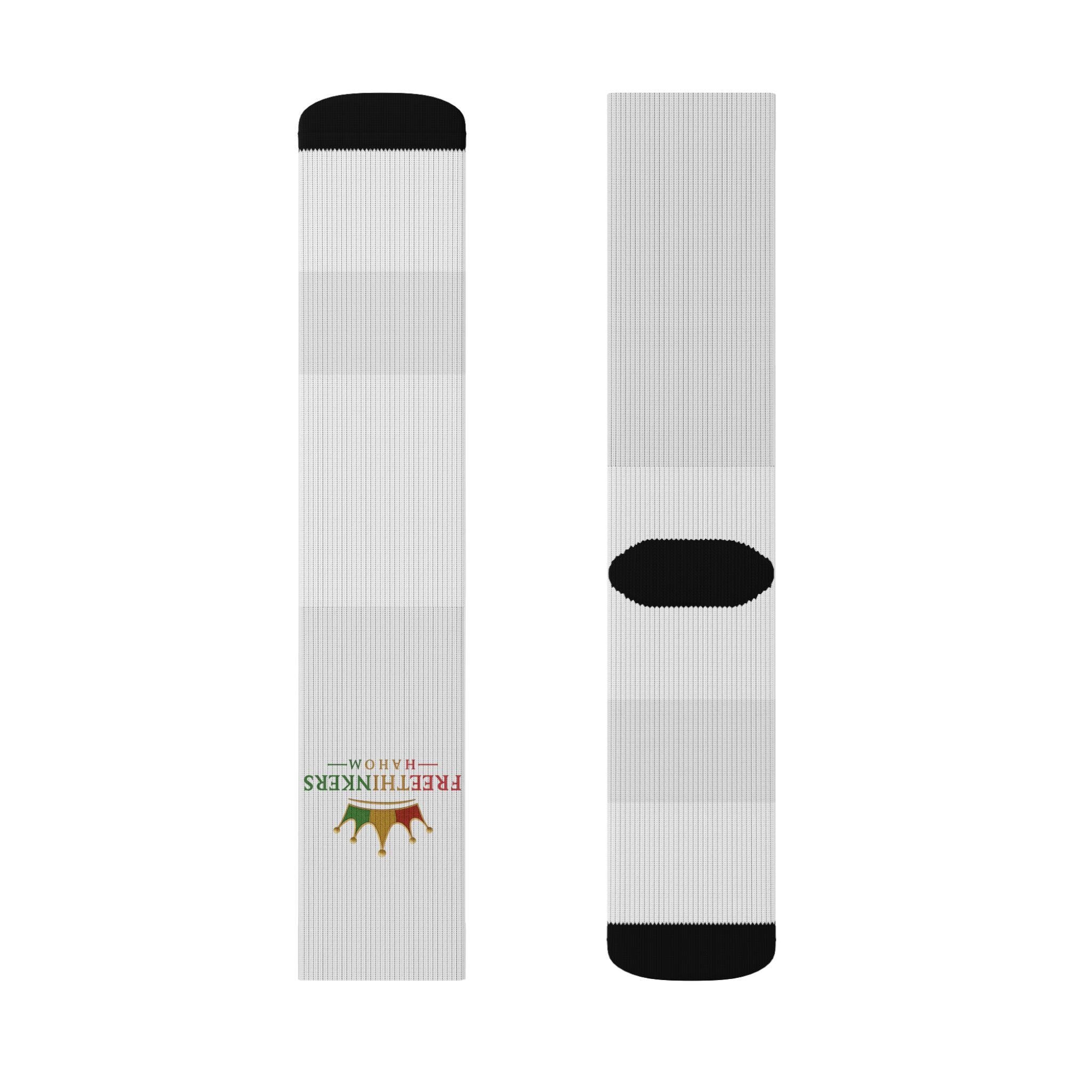 Freethinkers Hahom Sublimation Socks — 'Think Outside the Box' Statement Socks, view 3