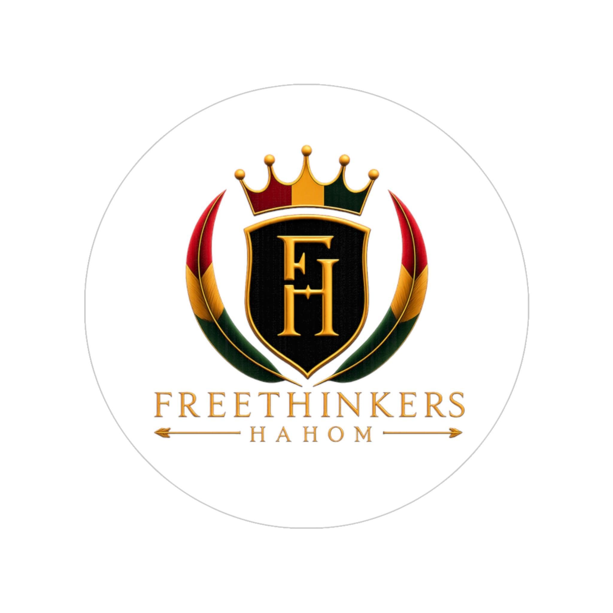 Freethinkers Hahom Round Transparent Sticker — Logo Decal for Cars, Laptops & Water Bottles