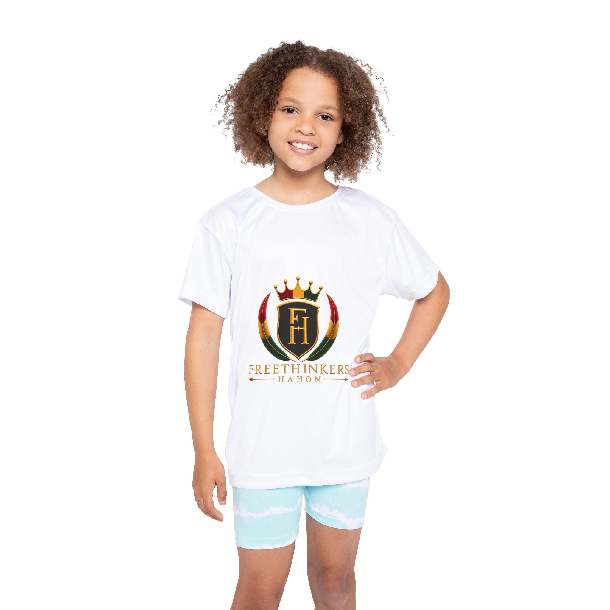 Kids Sports Jersey — Freethinkers Hahom Crest Performance Tee, view 4