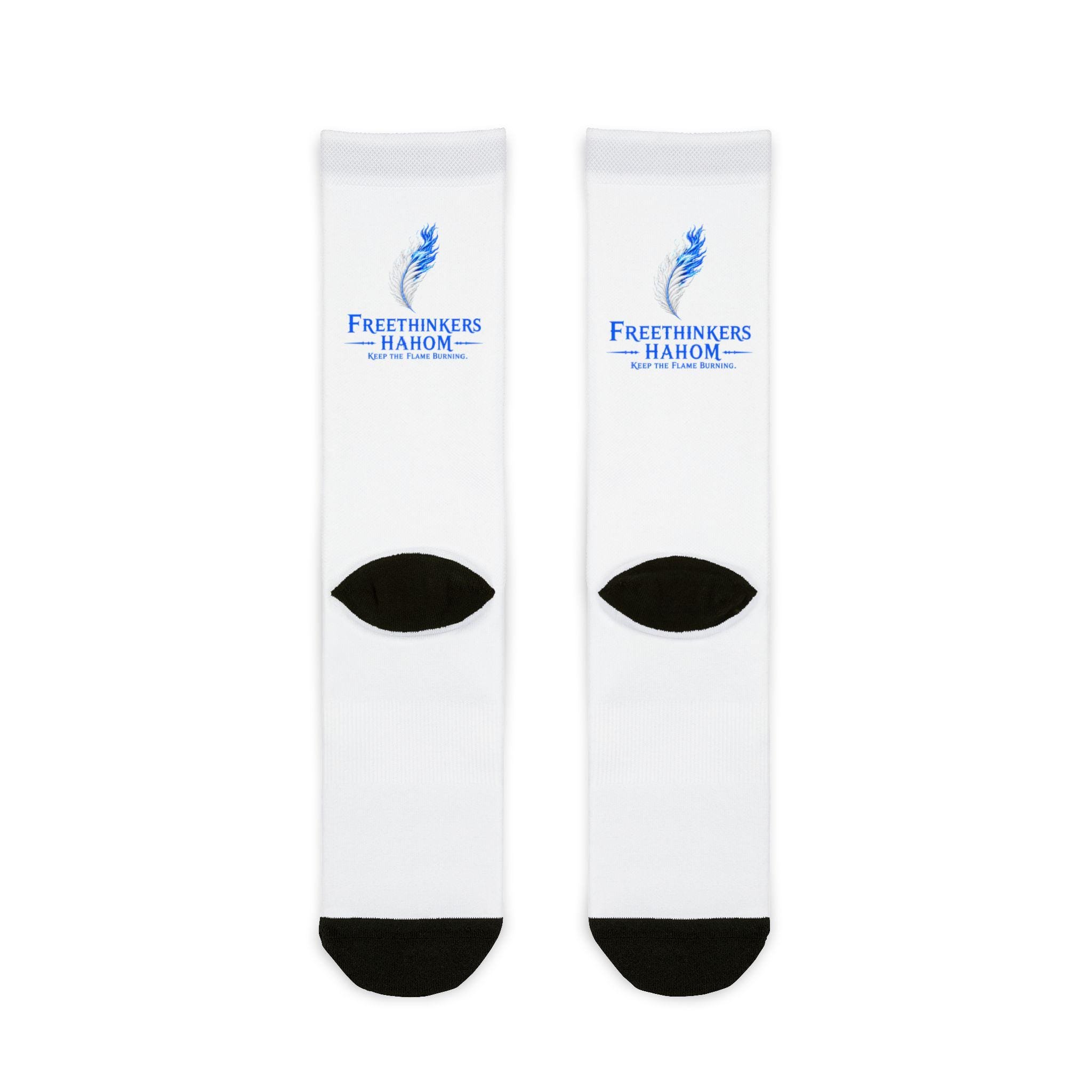 Freethinkers Hahom Logo Crew Socks | Sublimation Printed Socks, view 2
