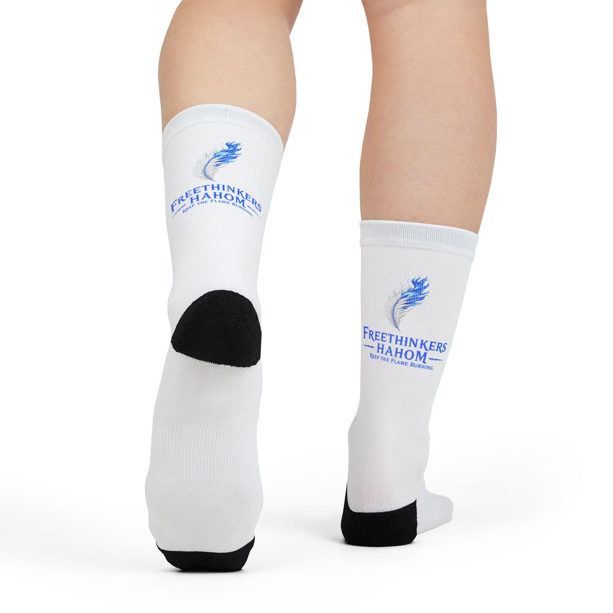 Freethinkers Hahom Logo Crew Socks | Sublimation Printed Socks, view 4