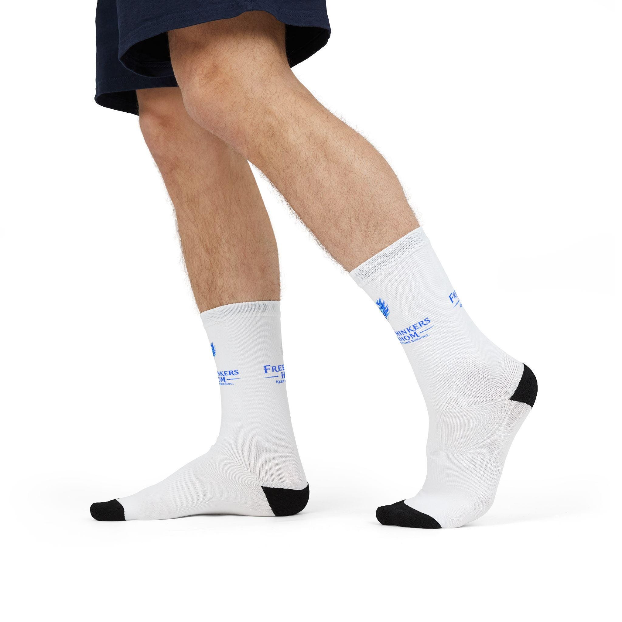 Freethinkers Hahom Logo Crew Socks | Sublimation Printed Socks, view 5