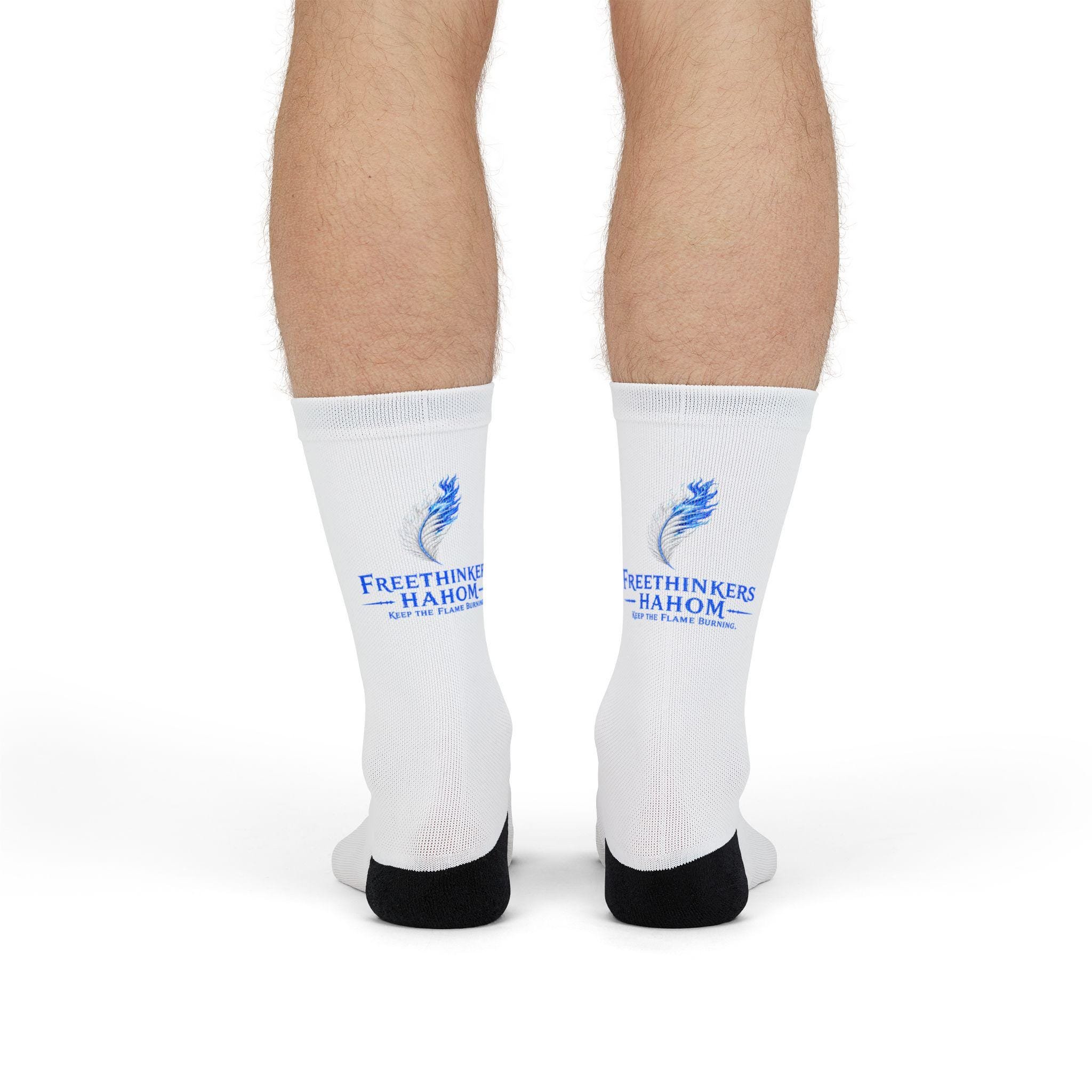 Freethinkers Hahom Logo Crew Socks | Sublimation Printed Socks, view 6