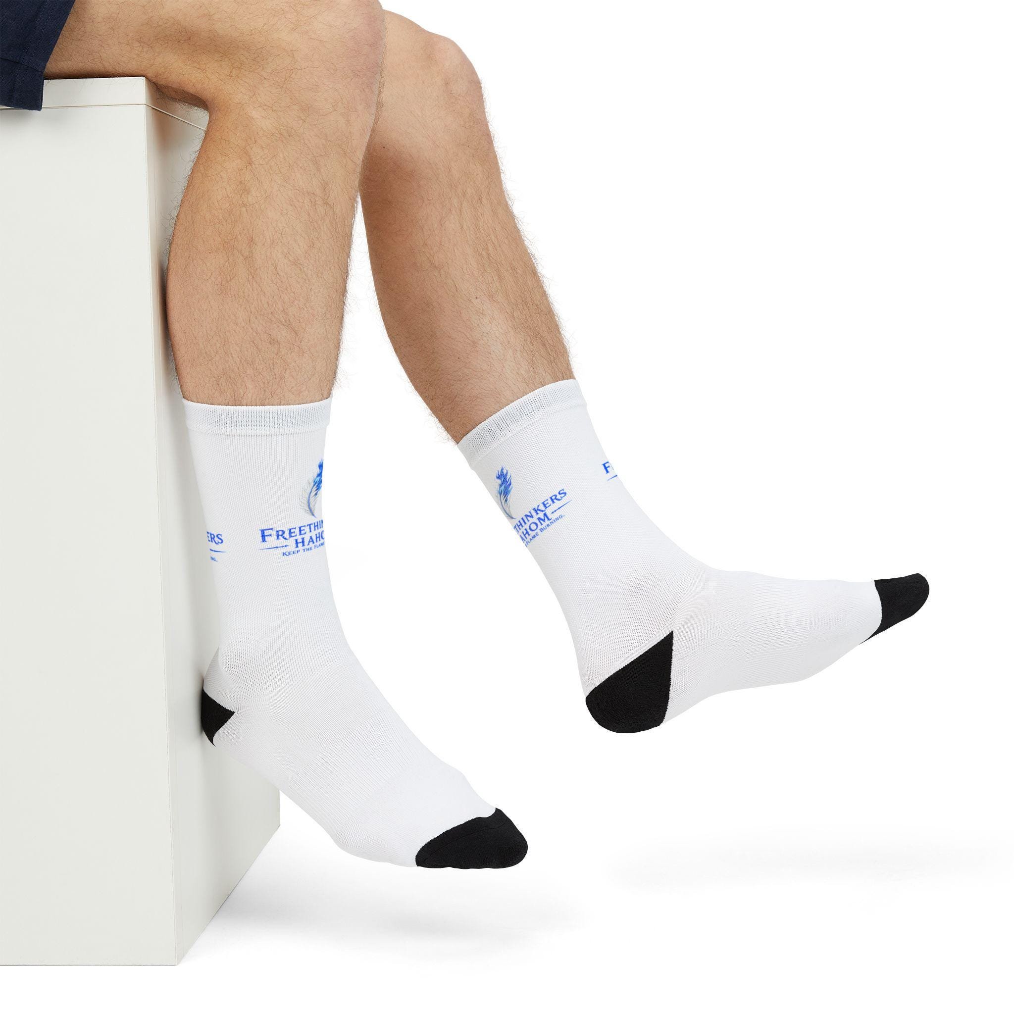 Freethinkers Hahom Logo Crew Socks | Sublimation Printed Socks, view 9