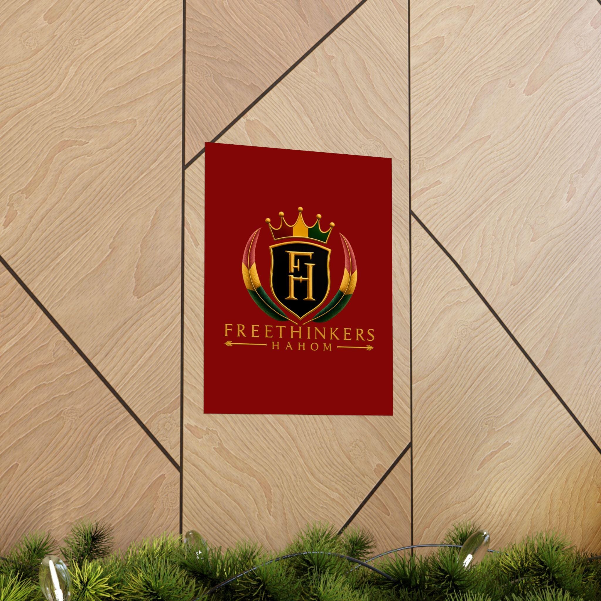 Freethinkers Hahom Crest Matte Poster | Red Shield Crown Logo, view 13