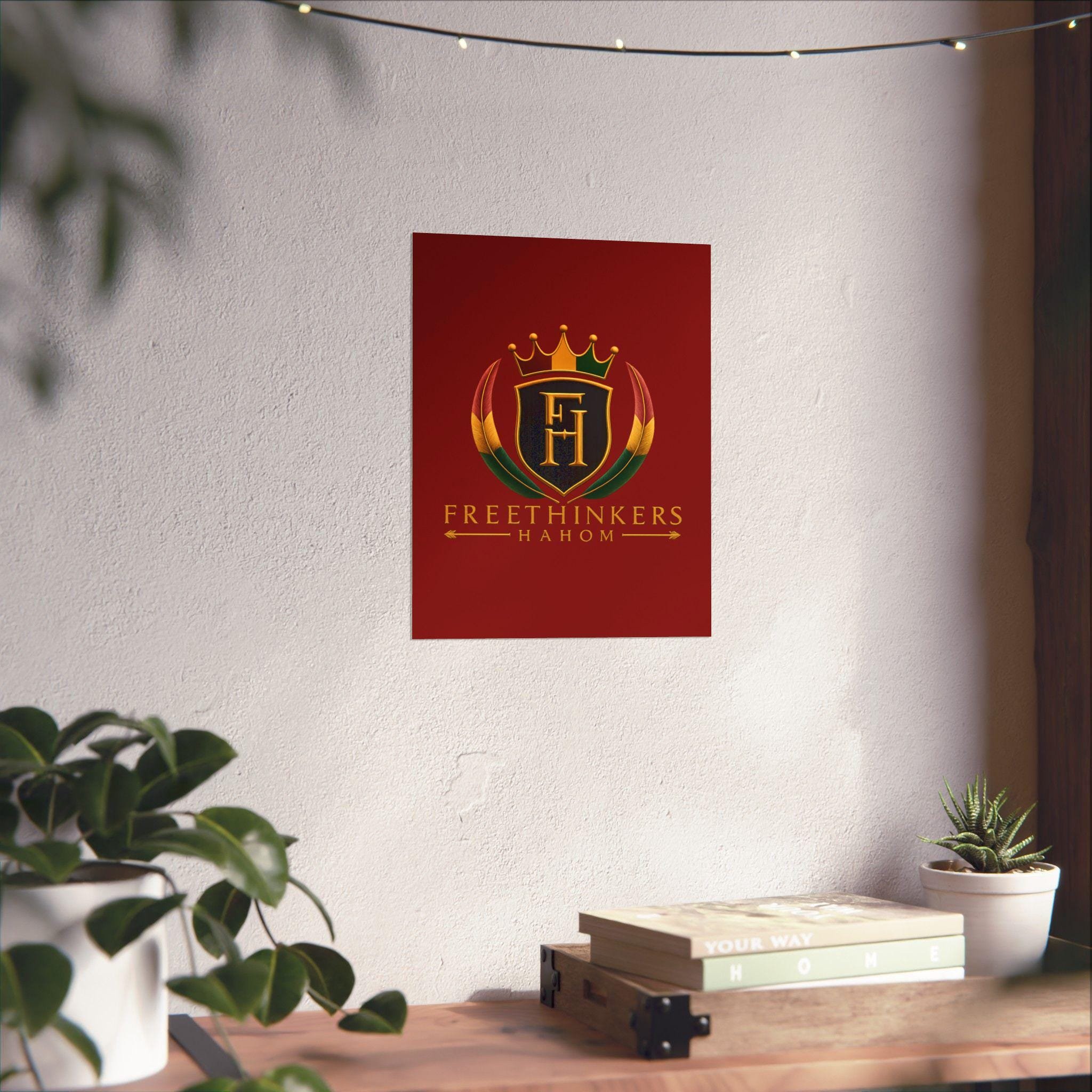 Freethinkers Hahom Crest Matte Poster | Red Shield Crown Logo, view 14