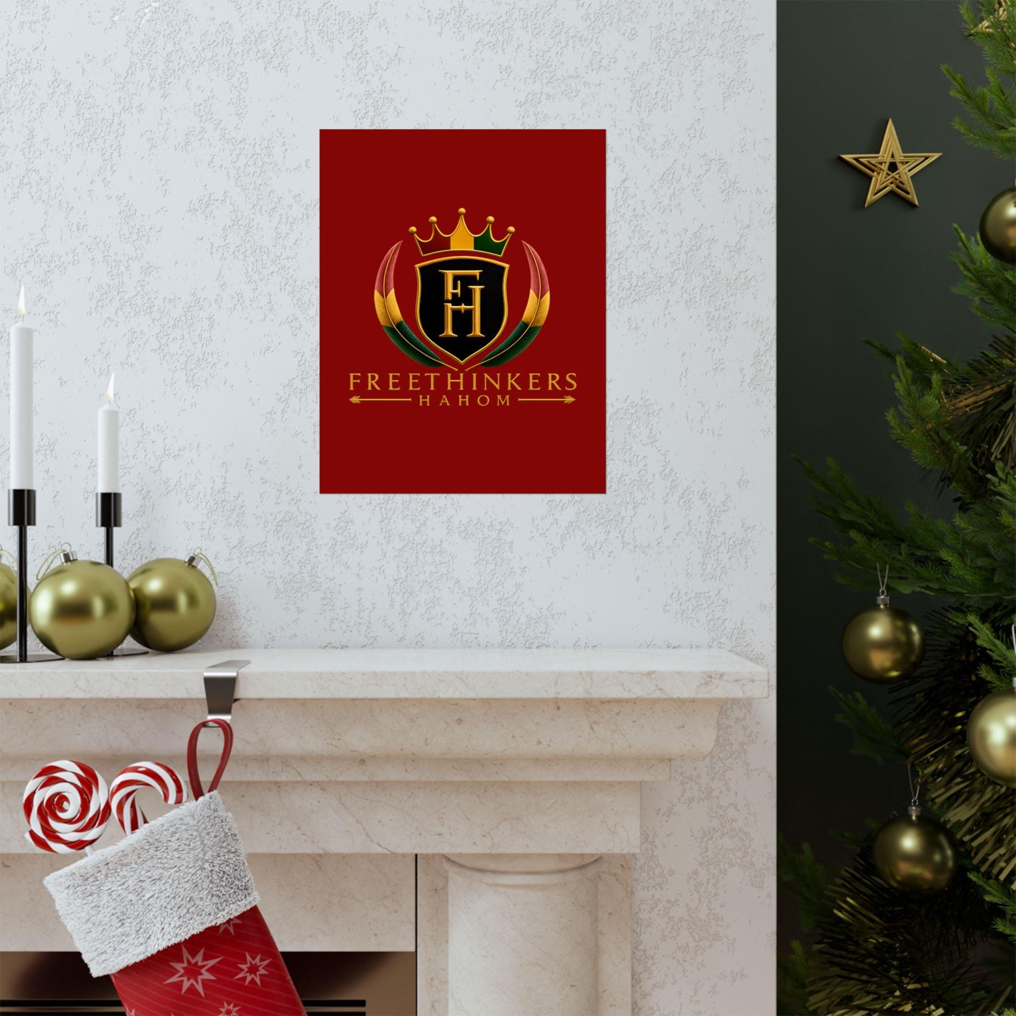 Freethinkers Hahom Crest Matte Poster | Red Shield Crown Logo, view 15