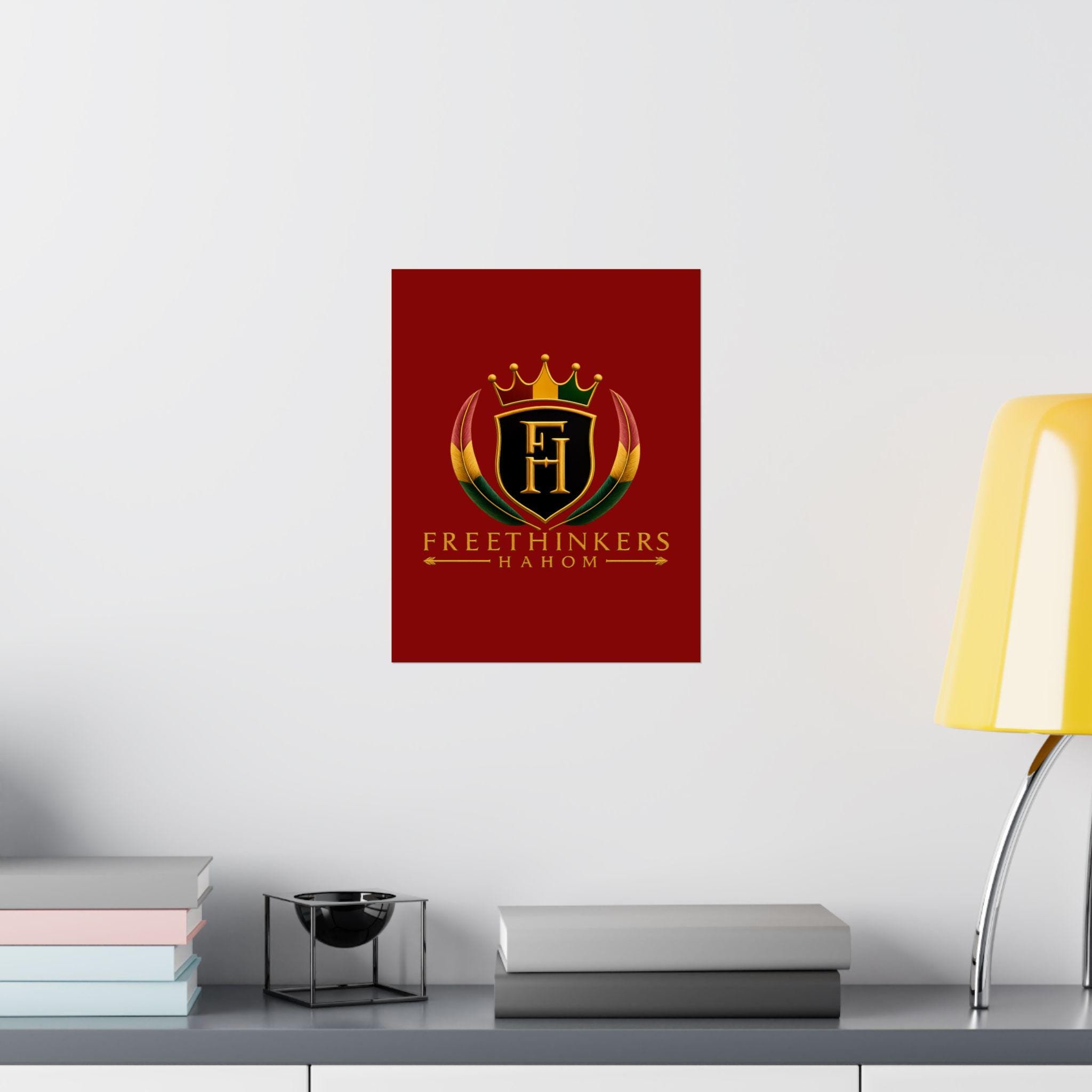 Freethinkers Hahom Crest Matte Poster | Red Shield Crown Logo, view 16