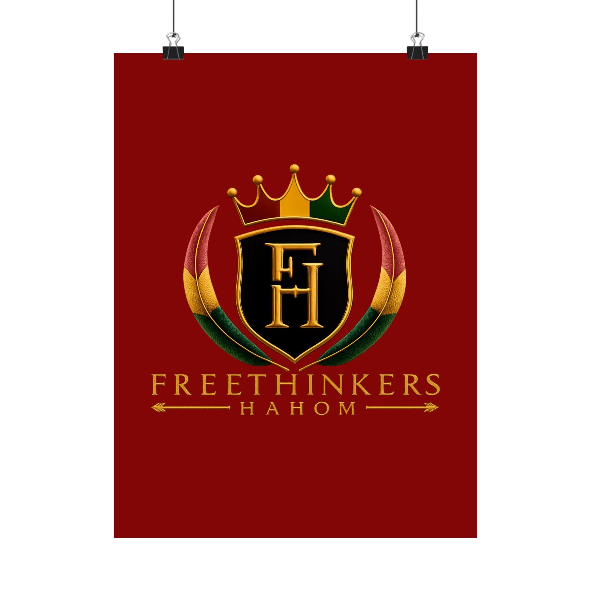 Freethinkers Hahom Crest Matte Poster | Red Shield Crown Logo, view 17