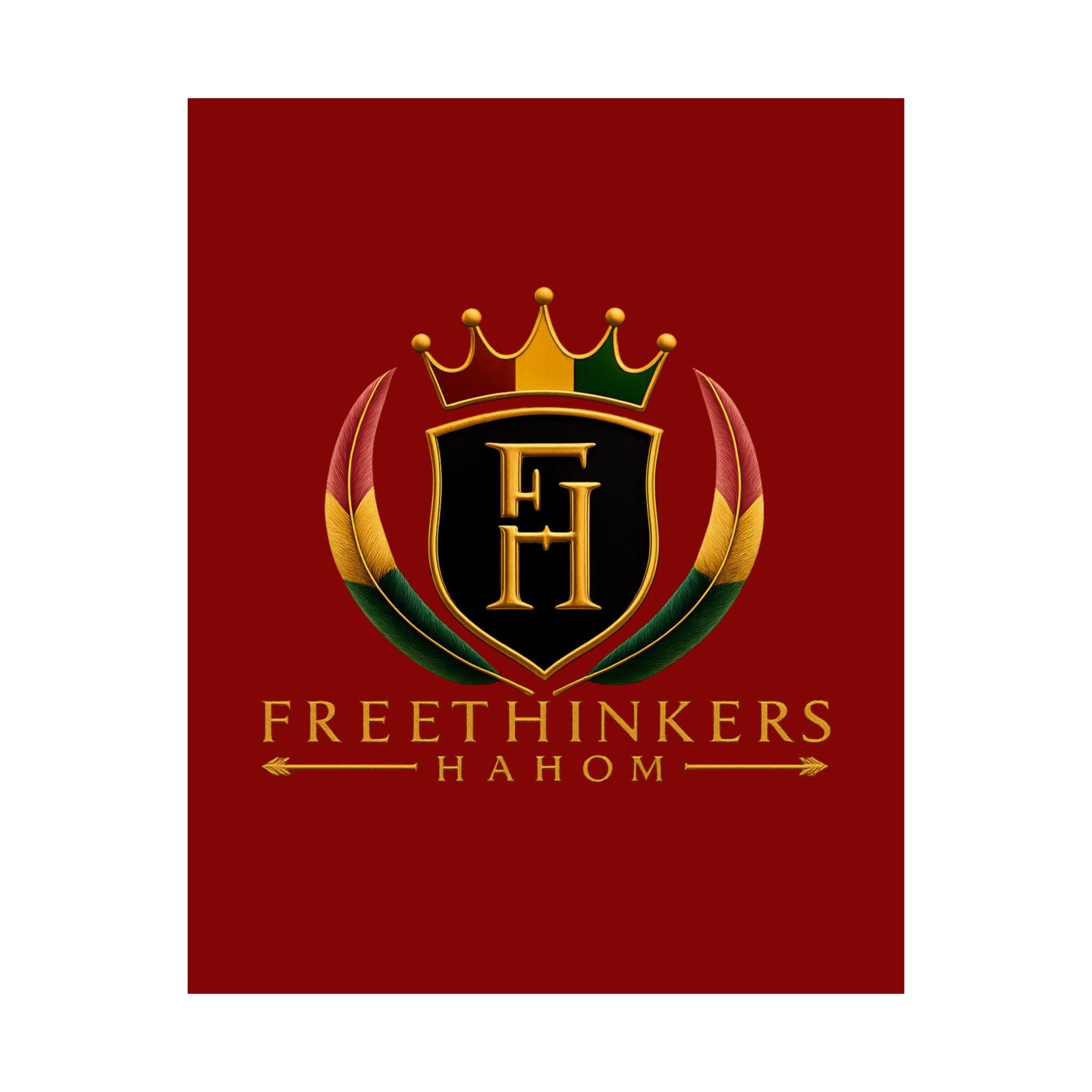 Freethinkers Hahom Crest Matte Poster | Red Shield Crown Logo, view 2